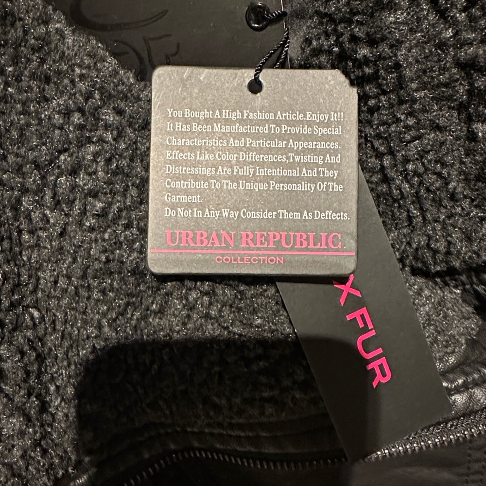 Urban Republic Black Shearling Jacket - Picture 5 of 10